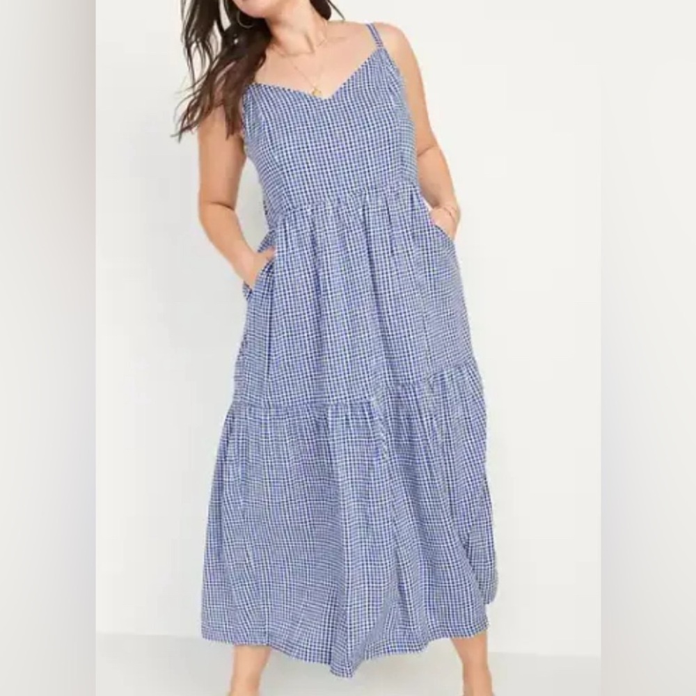 NWT Old Navy Gingham Maxi Cami Dress/XL